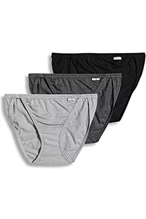 Jockey Damen String Bikinis - Women's Underwear Elance String Bikini - 3 Pack, grey heather/charcoal heather/black, 6