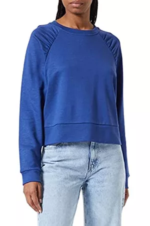 Benetton Damen Sweatshirts - Damen Pullover G/C M/L 3HRRD101U LANGÄRMLIGES Sweatshirt MIT Rundhalsausschnitt, Dunkelblau 37C, S