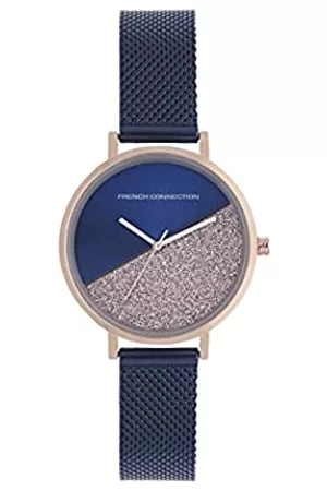 French Connection Damen Uhren - Frühjahr-Sommer 2021 Analog blaues Zifferblatt Damenuhr FCN0008N-R, blau