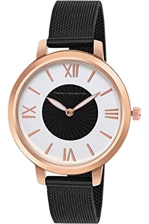French Connection Damen Uhren - Analoge Armbanduhr für Damen, FCN00027D, schwarz