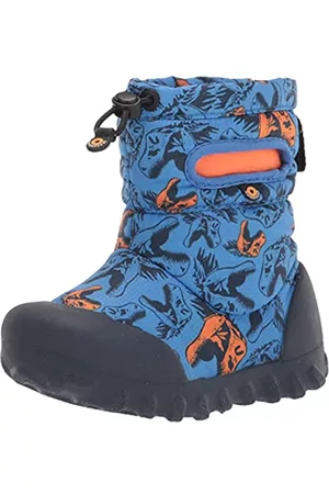 Bogs Damen Winterstiefel ohne Absatz - B Moc Snow Boot, Cool Dinos Print-Blue, 11 US Unisex Little Kid