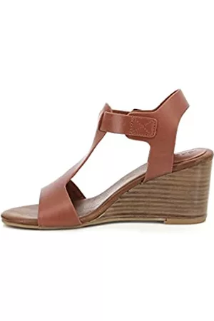 Kickers Damen Kickflügel Sandale mit Absatz, Ziegelbraun, 38 EU