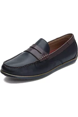 Florsheim Herren Loafers - Herren Sportster Moc Toe Penny Loafer, Schwarz glatt/braun glatt, 41 EU