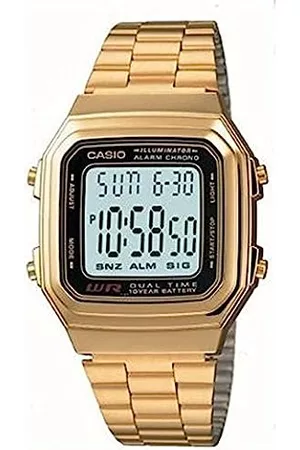 Casio Unisex Digital Quarz Uhr mit Edelstahl Armband A178WG-1A