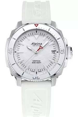 Alpina Damen Damen Analog Quarz Uhr mit Gummi Armband AL-240MPW2VC6