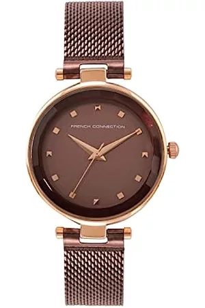 French Connection Damen Analoge Armbanduhr f r Damen, FCN00029B, braun