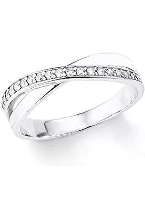 Amor Damen Ringe - Ring 925 Sterling Silber Damen Ringe, mit Zirkonia synth, Silber, Kommt in Schmuck Geschenk Box, 2035549