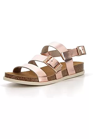 Kickers Damen Pantoletten in Roségold - Damen Kick-Alana Flache Sandale, Roségold, 38 EU