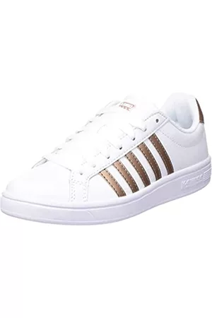 K-Swiss Damen Sneakers - Damen Court TIEBREAK Sneaker, White/Rose Gold, 41 EU