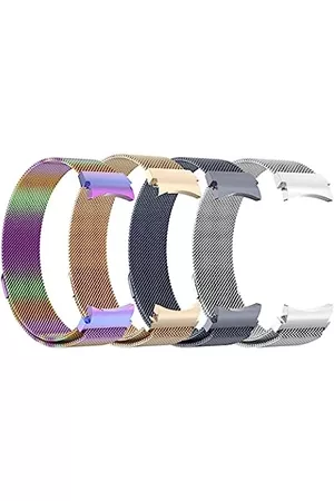 CYHPQY Gürtel - Magnetisches Milanaise-Armband für Samsung Galaxy Watch 4 44 mm 40 mm gebogenes Ende Metall Gürtel Armband Galaxy Watch4 Classic 46 mm 42 mm Band (Grau)