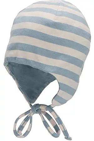 Sterntaler Baby Caps - Baby Jungen Mütze Baby GOTS Streifen Mütze - Mütze Baby, Kappe Kinder - aus Jersey mit Streifen und Bindeband - bleu, 41