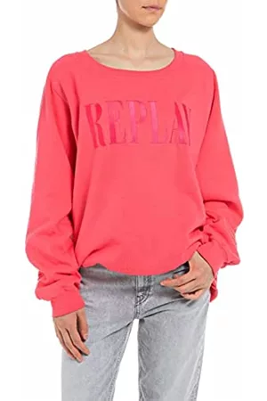 Replay Damen Sweatshirts - Damen Sweatshirt 100% Baumwolle, Rot (Cherry 353), S