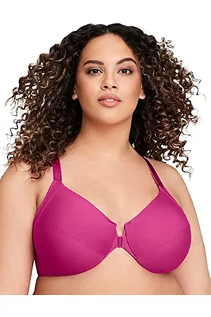 Glamorise Damen BHs & Bustiers - Damen Full Figure Plus Size Front Close Wonderwire Bra With Smoothing Back #1247 BH, Beere, 85E EU