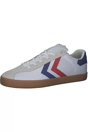 Hummel Sneakers - Unisex Diamant LX-E Nylon Sneaker, White/Blue/RED, 36 EU