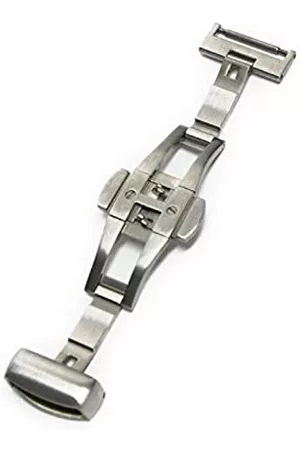 Cassis Damen Uhren - PBF D-Buckle Edelstahl Doppelfaltschließe Satin 16 mm mit Werkzeug, silber, 16mm