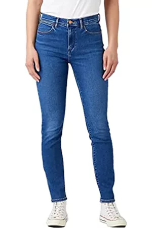 Wrangler Damen High Waisted Jeans - Damen HIGH Rise Skinny Jeans, Camellia, 32W / 34L