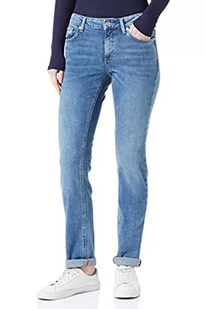 QS by s.Oliver Damen Cropped Jeans - Damen Jeans-hose Jeans Hose lang, Blau, 36W / 32L EU