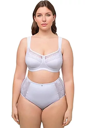 Ulla Popken Damen BHs & Bustiers - Damen Entlastungs-BH, Stickerei BH, Schneeweiß, 125D EU