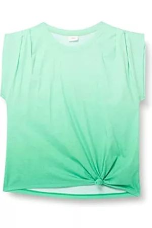 s.Oliver Jungen Shirts - Junior Girl's T-Shirt mit Knotendetail, Green, 140