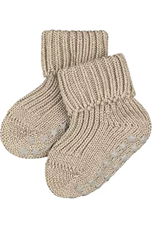 Falke Damen Schuhe mit Noppen - Unisex Baby Catspads Cotton Baumwolle Rutschhemmende Noppen 1 Paar Hausschuh-Socken, Beige (Sand Mel. 4650), 62-68
