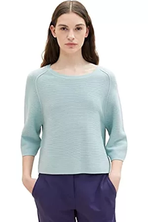 TOM TAILOR Damen Strickpullover - Damen 1035302 Basic Pullover, 30463 - Dusty Mint Blue, XXL