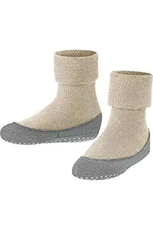 Falke Damen Schuhe mit Noppen - Unisex Kinder Cosyshoe Wolle Rutschhemmende Noppen 1 Paar Hausschuh-Socken, Beige (Sand Mel. 4651), 37-38