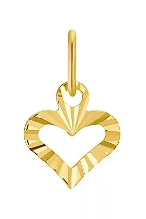 Amor Mädchen Halsketten - Motivanhänger Mädchen Kinder Anhänger, 1,2 cm, Gold, Herz, Kommt in Schmuck Geschenk Box, 2013583