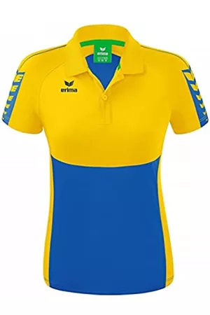 Erima Damen Shirts - Damen Six Wings Sport Polohemd, new royal/gelb, 42