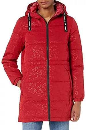 Desigual Damen Westen - Women's Kalmar, 3194 Chilli Padded Long Overcoat, Red, S