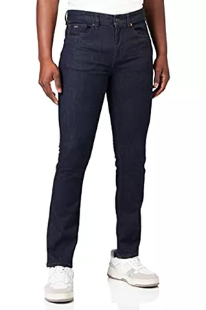 HUGO BOSS Herren Slim Jeans - Herren Delaware BC-L-P Blaue Slim-Fit Jeans aus besonders elastischem Denim Dunkelblau 34/30