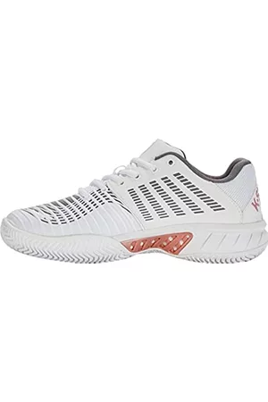 K-Swiss Damen Schuhe - Performance Damen Express Light 3 HB Tennis Shoe, White/Black/Steel Gray/Rose Gold, 37.5 EU