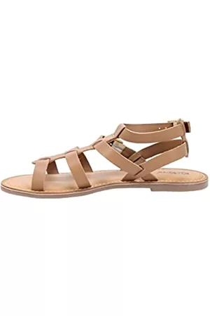 Kickers Damen Sandalen - Damen Kickdazed Flache Sandale, Camel, 41 EU