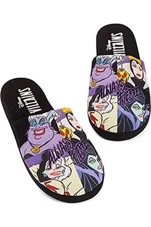 Disney Damen Hausschuhe - Schurken Hausschuhe Damen Slip auf bösen Damen Haus Schuhe Müßiggänger 38-39 EU