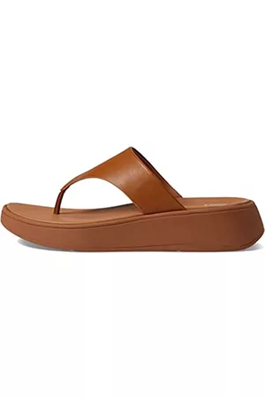 FitFlop Damen Sandalen - F-Mode Leather Flatform Toe-Post Sandals BRUIN - Größe 42