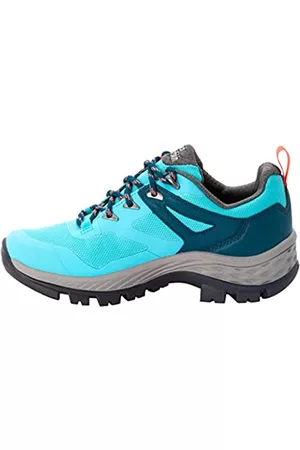 Jack Wolfskin Damen Wasserdichte Outdoorschuhe - Damen Rebellion Guide Texapore Low W, Turquoise / Coral, 40.5 EU