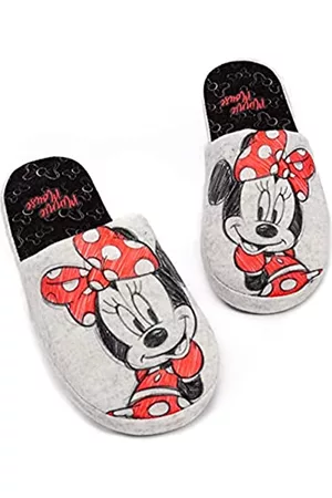 Disney Damen Sneakers - Minnie Maus Hausschuhe Womens Damen Slip-on Grey House Schuhe 38-39 EU