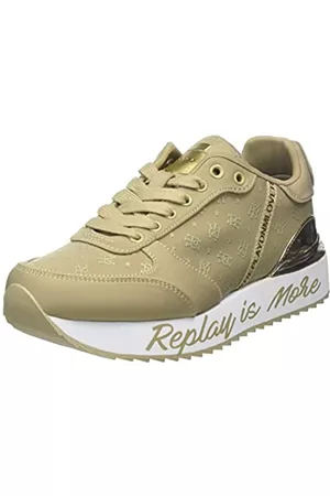 Replay Damen Sneakers - Damen Penny Allover Sneaker, 002 BEIGE, 35 EU