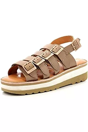 Kickers Damen Sandalen mit hohem Absatz - Damen Kick Hi Sunny Sandale mit Absatz, helles beige, 36 EU