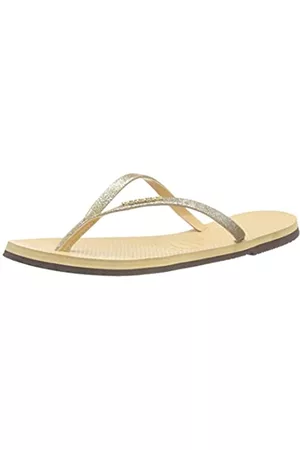 Havaianas Damen Flip Flops - Damen Glitzer Golden Flip-Flop, goldfarben, 35/36 EU