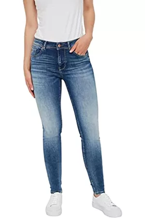 VERO MODA Damen Cropped Jeans - Damen Lux Jeans, Medium Blue Denim, M EU