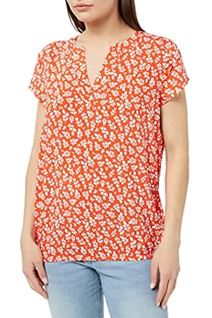 TOM TAILOR Damen Gemusterte Blusen - Damen Bluse mit Muster 1035245, 31119 - Red Floral Design - 44