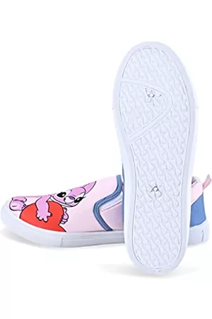 Disney Damen Sneakers - Ladies Lilo and Stitch Shoes - Ladies Classic Lilo and Stitch Slip On Sneakers Lilo and Stitch Canvas Slip On Sneakers (Light Blue, 10)
