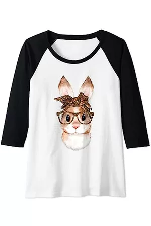 Kaninchen Bunny Hase Geschenk T-shirts Damen Shirts - Damen Süßes Kaninchen Hase Ostern Leopard Year of the Rabbit Bunny Raglan