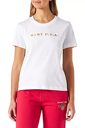 GANT Damen Shirts - Damen D1 SS T-Shirt MIT Logo, White, XS