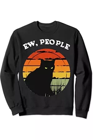 Caterpillar Sweatshirts - Black Cat Ew People Shirt – Lustiges Katzen-Shirt für Katzen, Vater/Mama Sweatshirt