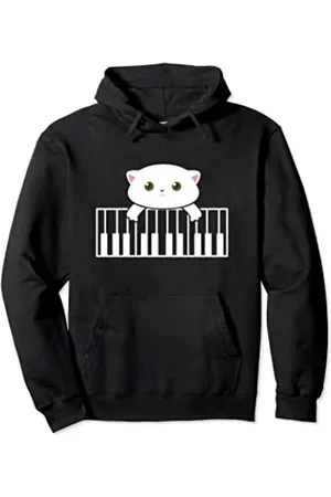 Caterpillar Damen Sweatshirts - Kätzchen auf Klavier Lustige Katze Pun Musik Herren Damen Pullover Hoodie