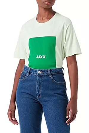 JACK & JONES Damen T-Shirts - JACK&JONES Women's JJXX JXAMBER SS Relaxed Every Square Tee NOOS T-Shirt, Pastel Green, XS