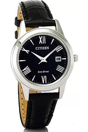 Citizen Damen Uhren mit Lederarmband - Damen Analog Quarz Uhr mit Leder Armband FE1081-08E