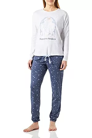 Women secret Damen Winter Schlafanzüge - Damen Perfekter Schlafanzug aus Fluffy und Fleece (Polyester) Pyjama, Hellgrau/Silber, 38