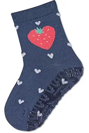 Sterntaler Baby Strumpfhosen - Baby Mädchen Fliesen Socken Baby Fli Fli SUN Erdbeere - Fliesen Rutsch Socken Baby - aus Baumwolle (pflegeleicht) - blau, 22